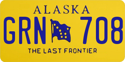 AK license plate GRN708