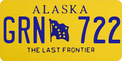 AK license plate GRN722