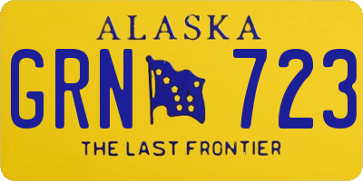 AK license plate GRN723