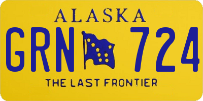 AK license plate GRN724