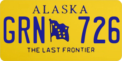 AK license plate GRN726