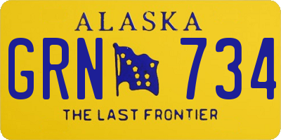 AK license plate GRN734