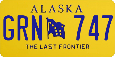 AK license plate GRN747