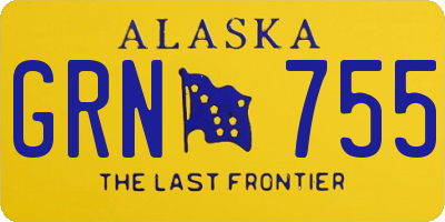 AK license plate GRN755