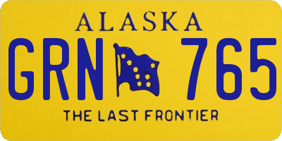 AK license plate GRN765