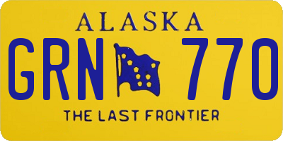 AK license plate GRN770