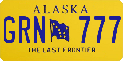 AK license plate GRN777