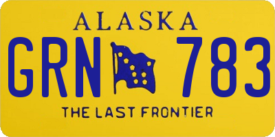 AK license plate GRN783