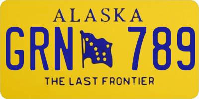 AK license plate GRN789