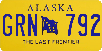 AK license plate GRN792