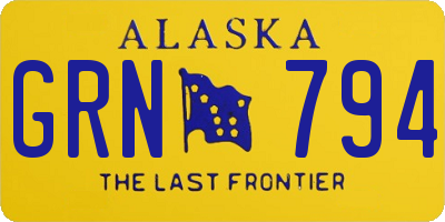 AK license plate GRN794