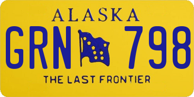 AK license plate GRN798