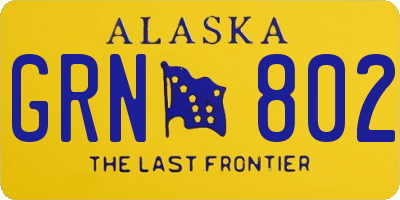AK license plate GRN802