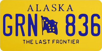 AK license plate GRN836