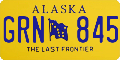 AK license plate GRN845