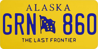 AK license plate GRN860