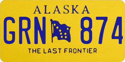 AK license plate GRN874