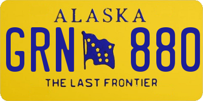 AK license plate GRN880