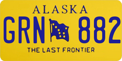 AK license plate GRN882