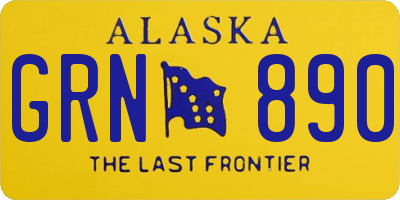 AK license plate GRN890