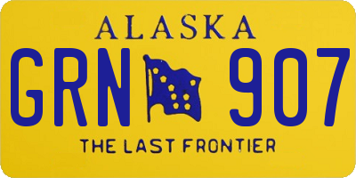 AK license plate GRN907
