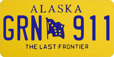 AK license plate GRN911