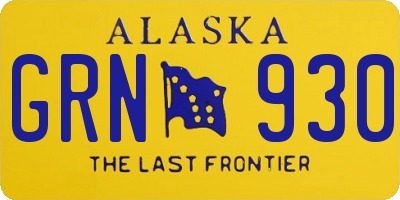 AK license plate GRN930