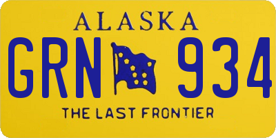 AK license plate GRN934