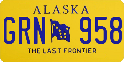 AK license plate GRN958
