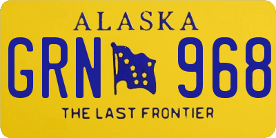 AK license plate GRN968