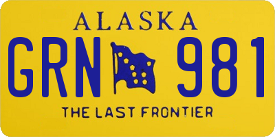 AK license plate GRN981