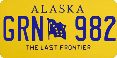 AK license plate GRN982