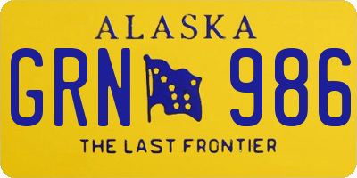 AK license plate GRN986