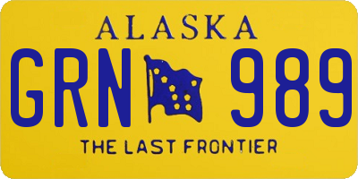 AK license plate GRN989