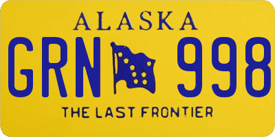 AK license plate GRN998