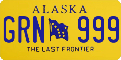 AK license plate GRN999