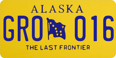 AK license plate GRO016