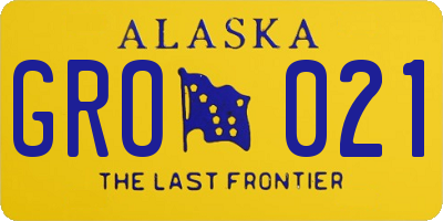 AK license plate GRO021