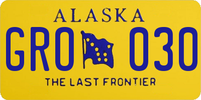 AK license plate GRO030