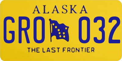 AK license plate GRO032