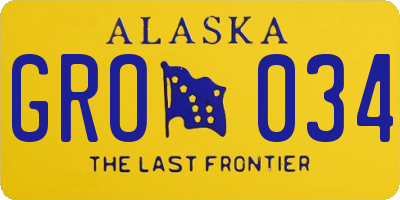 AK license plate GRO034