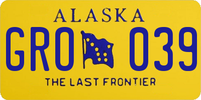 AK license plate GRO039