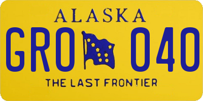 AK license plate GRO040