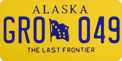 AK license plate GRO049