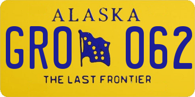 AK license plate GRO062