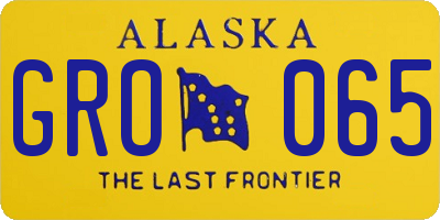 AK license plate GRO065