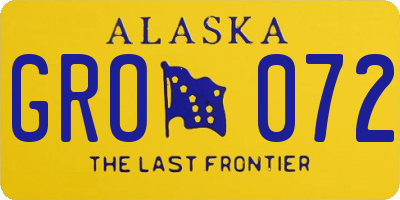 AK license plate GRO072