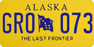 AK license plate GRO073