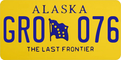AK license plate GRO076