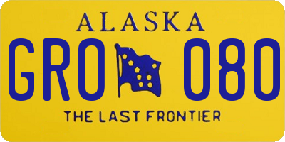 AK license plate GRO080